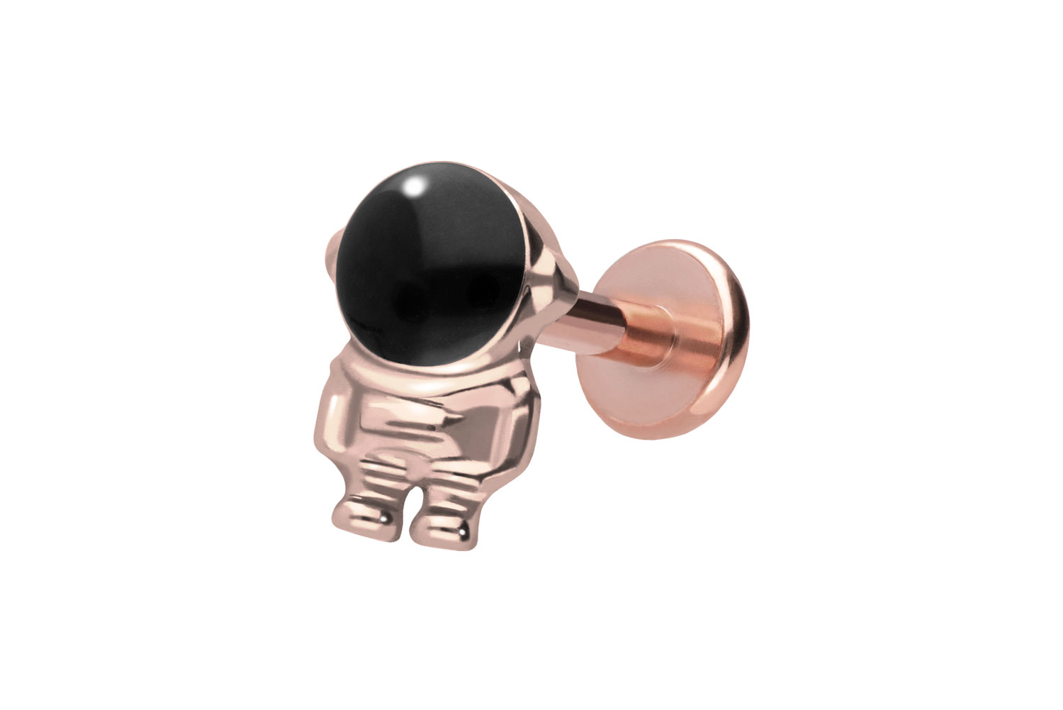 Titan Labret Piercing mit Push Fit ASTRONAUT
